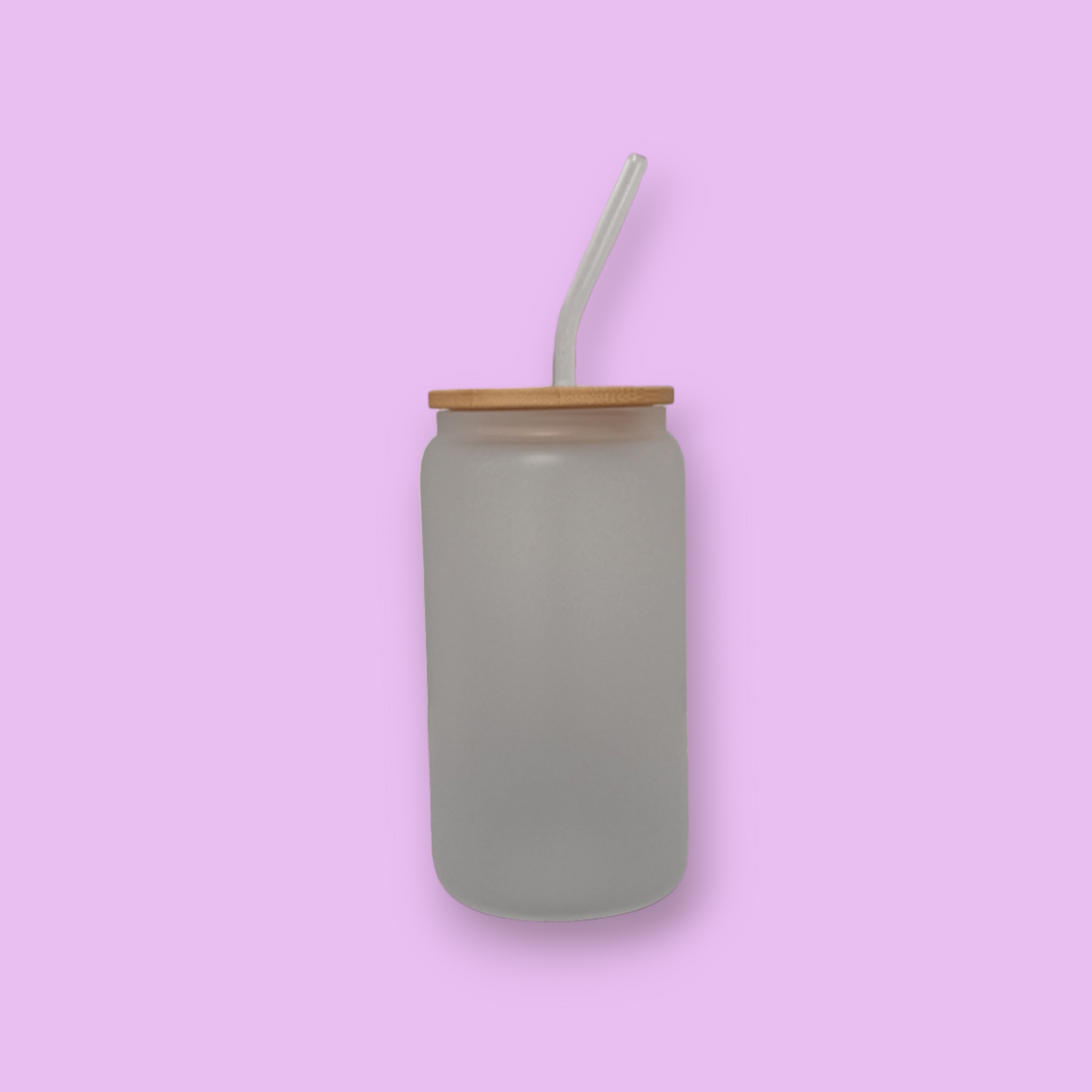 Create Your Own Frosted Glass Tumbler with Glass Straw, Bamboo Lid, and Straw Cleaner